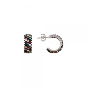 Mini hoops, cz ear huggies, Hoop huggie earrings